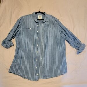 Lands' End, Blake Shelton, Blue Striped Shirt XL